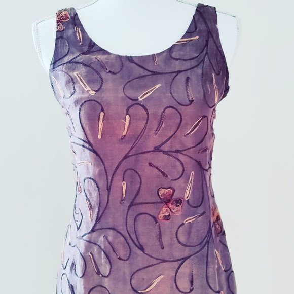 Javier Canas Caramelo 100 percent silk, lined, embroidered dress size 40 (euro) - Picture 5 of 8